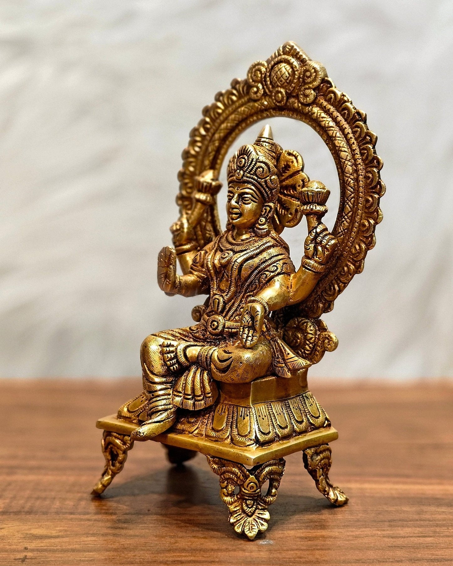 Brass SuperFine Lakshmi idol 9.5"