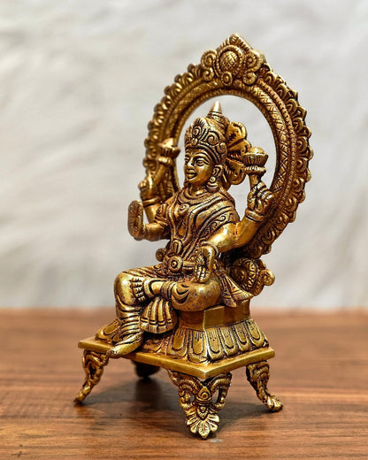 Brass SuperFine Lakshmi idol 9.5"