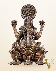 Brass Superfine Lakshmi Idol on Lotus Base 5"