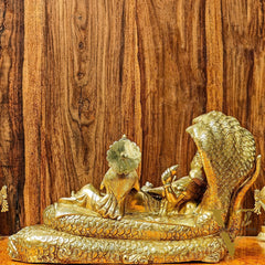 Brass Superfine Lakshmi Narayana Vishnu Lakshmi resting 20"