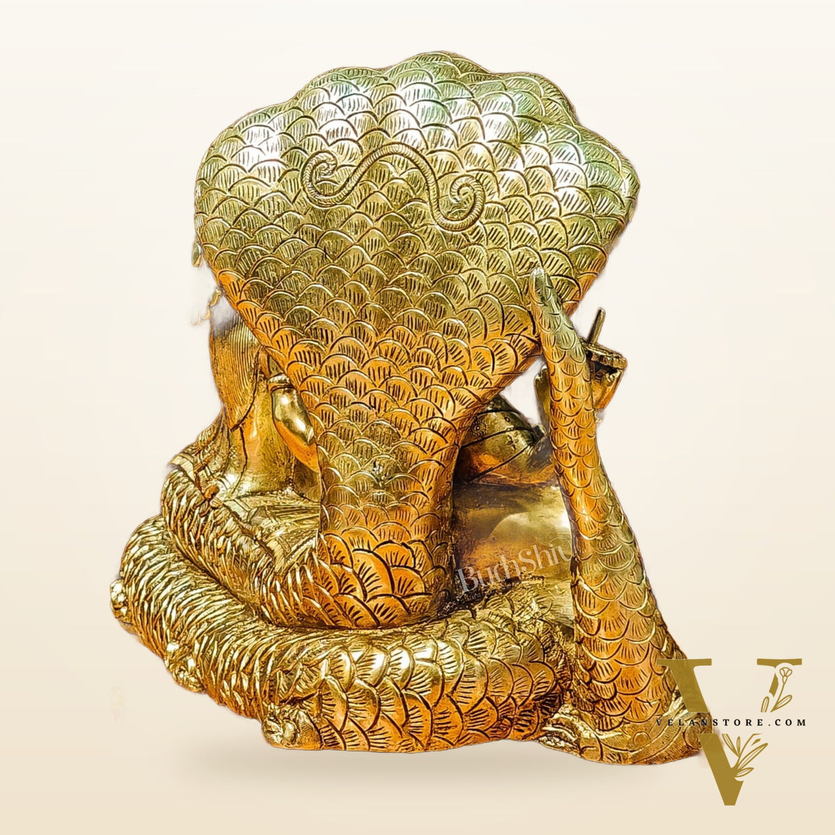 Brass Superfine Lakshmi Narayana Vishnu Lakshmi resting 20"