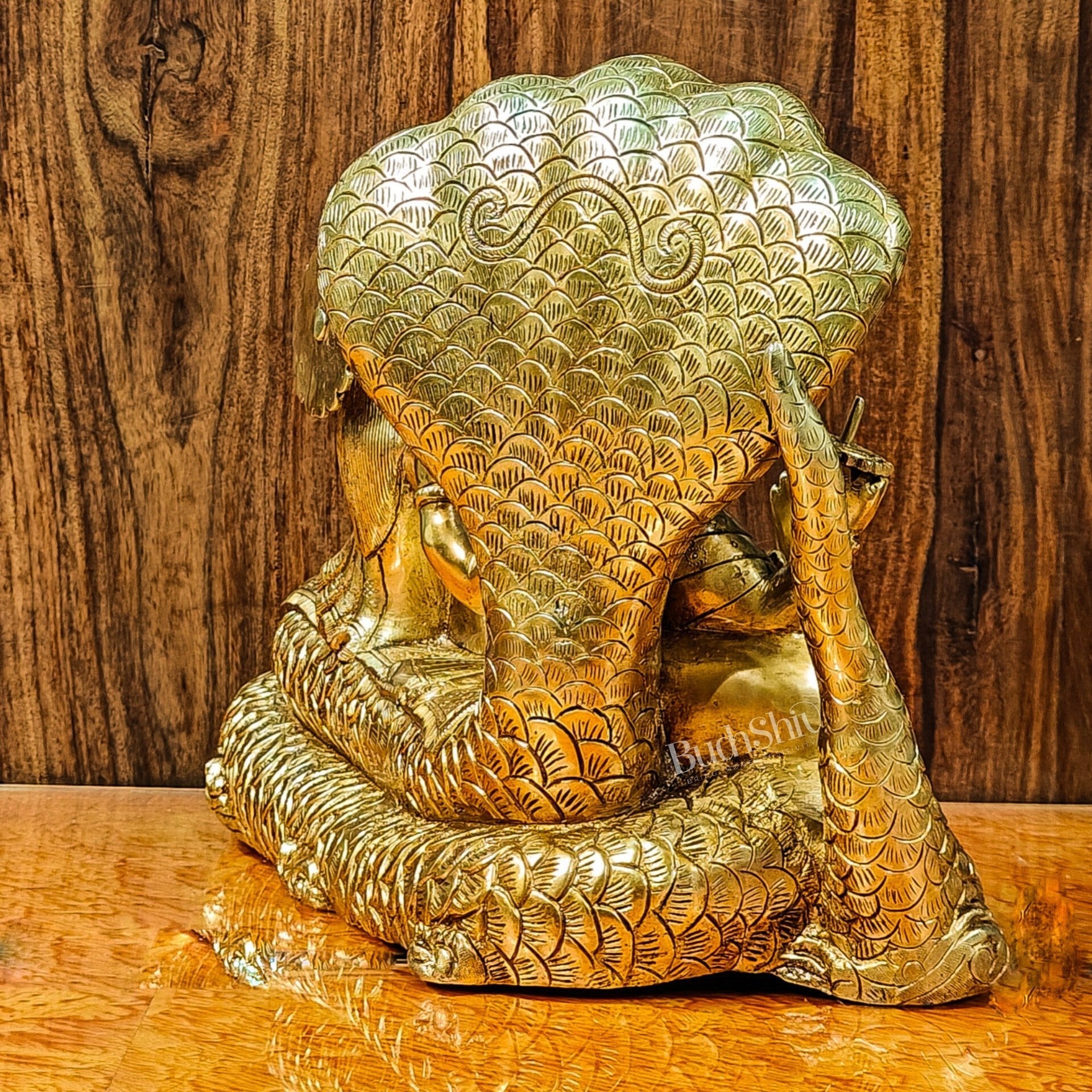 Brass Superfine Lakshmi Narayana Vishnu Lakshmi resting 20"