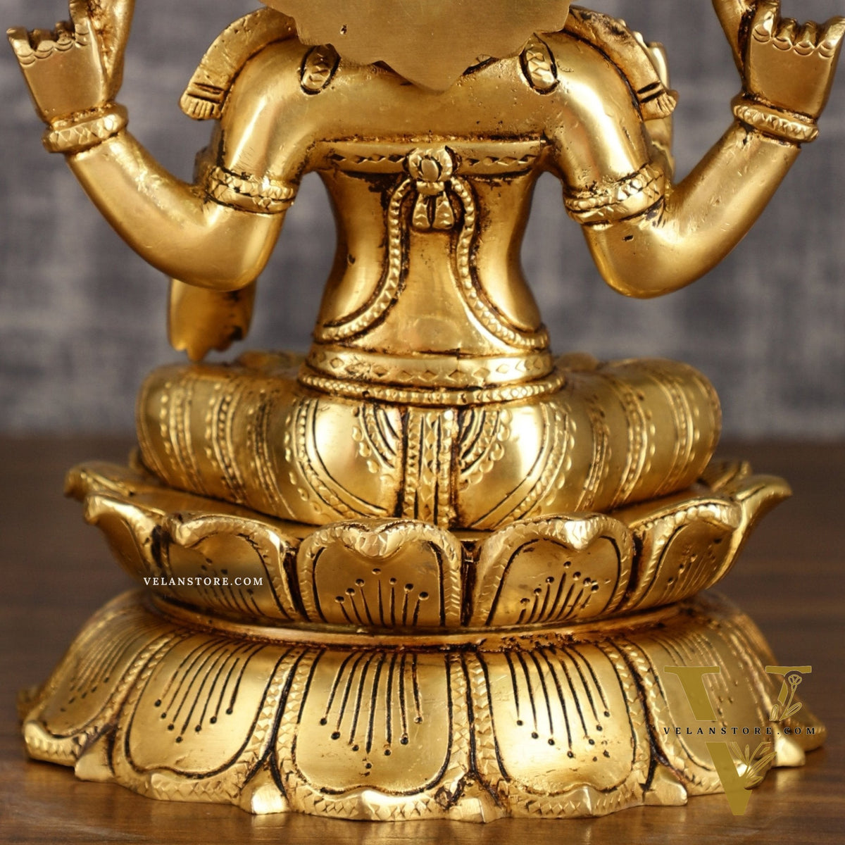 Brass Superfine Lakshmi Statue on Lotus | 9 Inch
