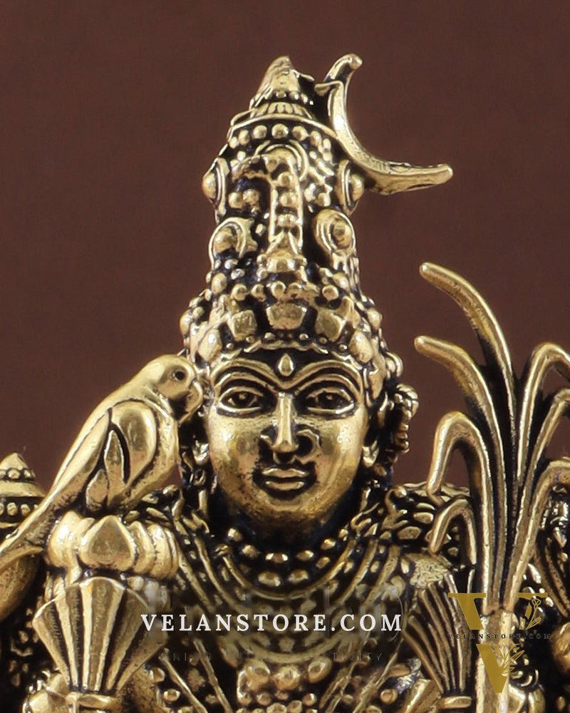 Brass Superfine Lalitadevi Rajarajeshwari Idol - 4 in Height golden tone