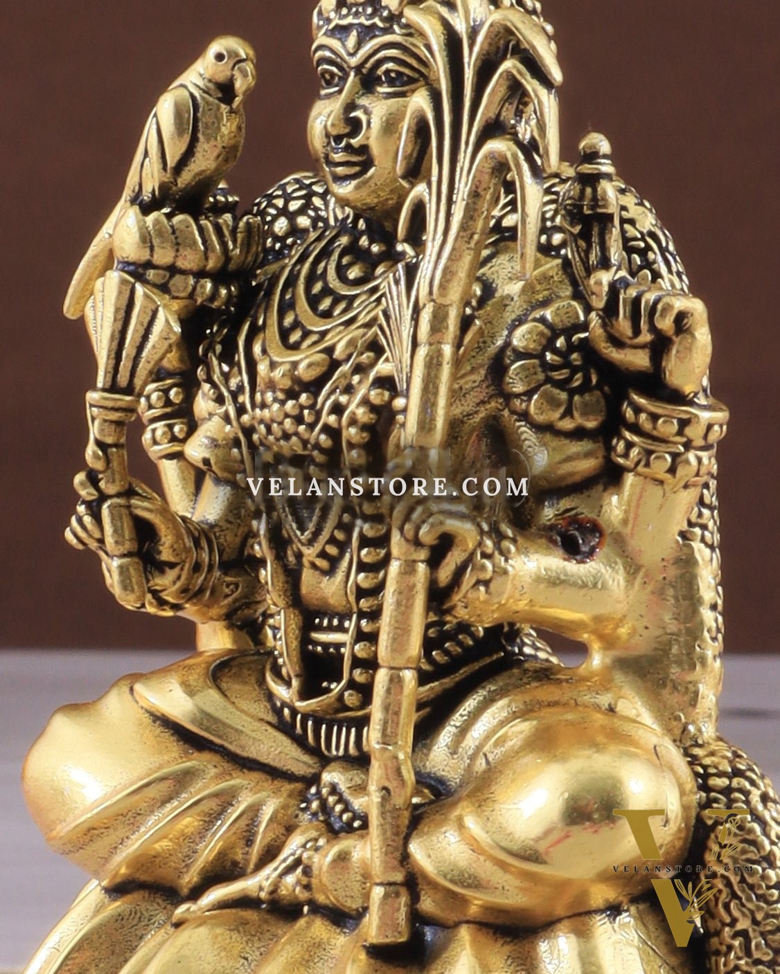 Brass Superfine Lalitadevi Rajarajeshwari Idol - 4 in Height golden tone