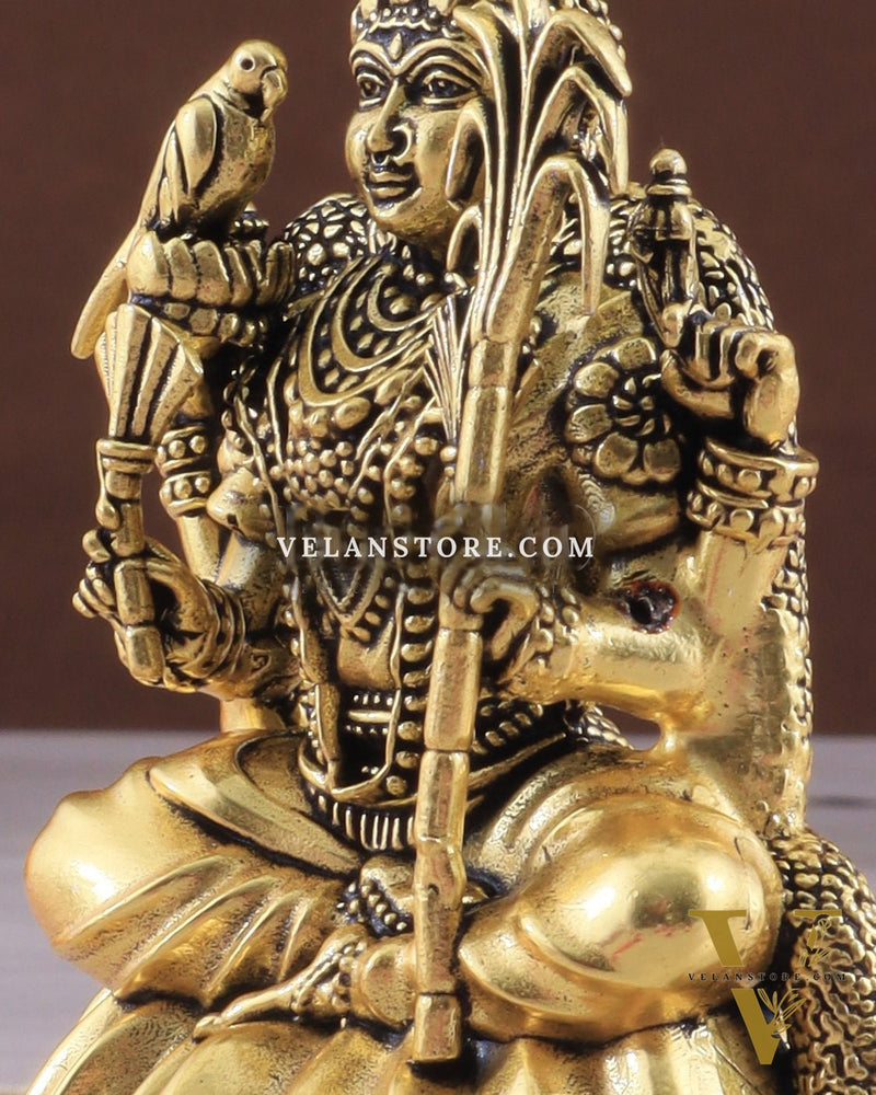 Brass Superfine Lalitadevi Rajarajeshwari Idol - 4 in Height golden tone