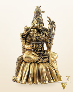 Brass Superfine Lalitadevi Rajarajeshwari Idol - 4 in Height golden tone