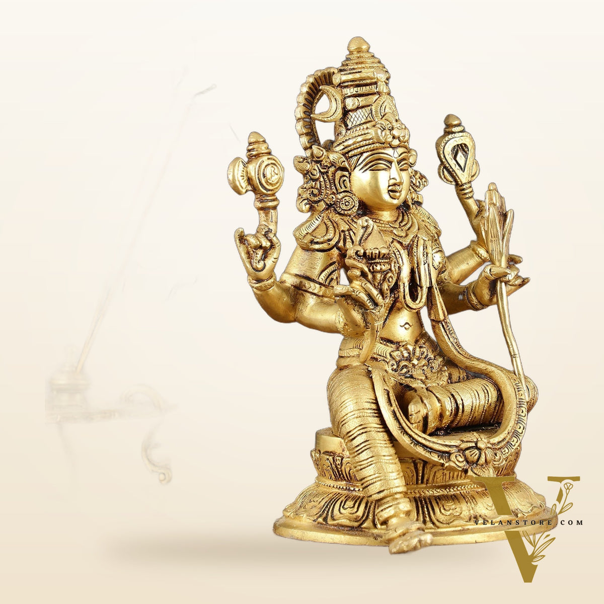 Brass Superfine Lalitadevi Rajarajeshwari tripura sundari idol 10.5"