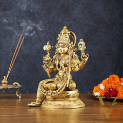 Brass Superfine Lalitadevi Rajarajeshwari tripura sundari idol 10.5"