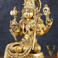 Brass Superfine Lalitadevi Rajarajeshwari tripura sundari idol 10.5"