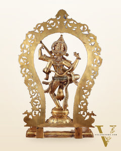 Brass Superfine Large Dancing Saraswati with Prabhavali – Handcrafted Masterpiece (BudhShiv Exclusive) 33"