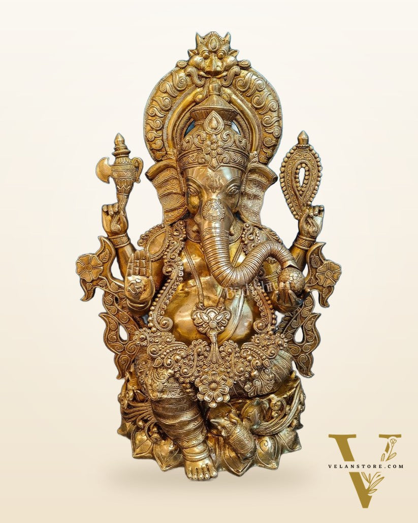 Brass Superfine Large Ganesha Statue 29 inch