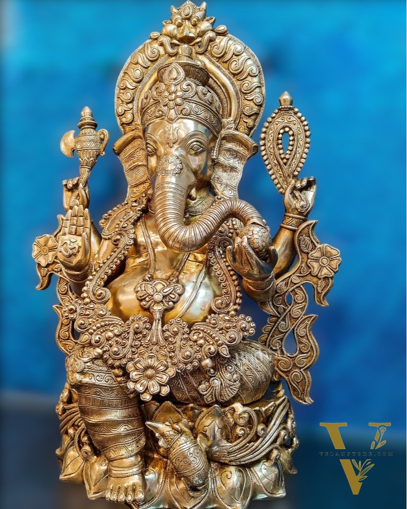 Brass Superfine Large Ganesha Statue 29 inch