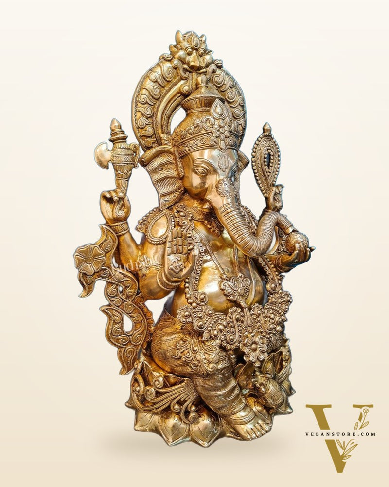 Brass Superfine Large Ganesha Statue 29 inch