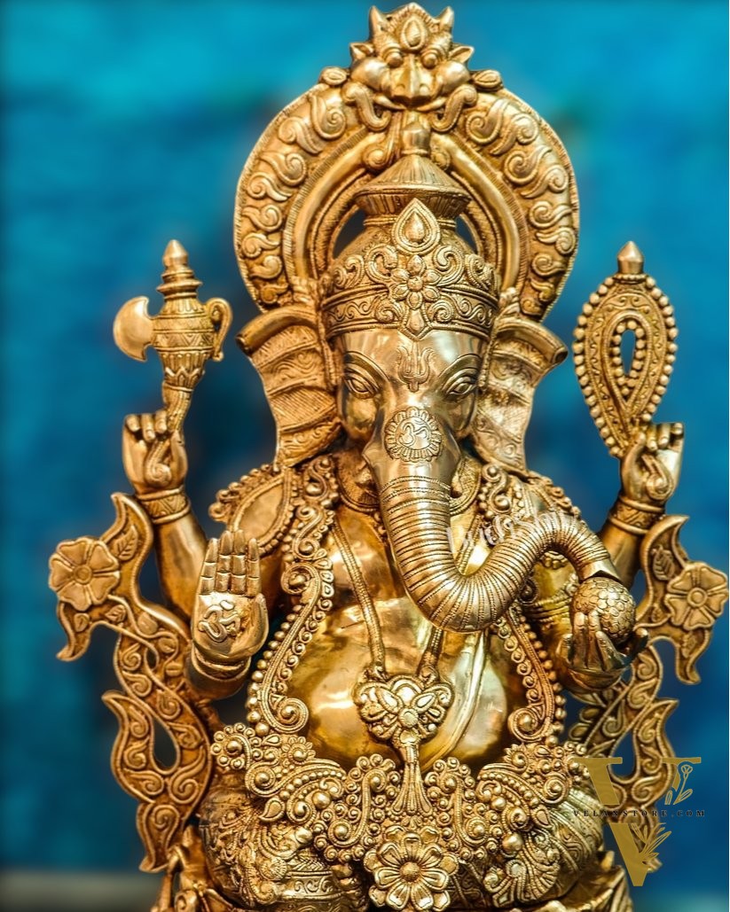 Brass Superfine Large Ganesha Statue 29 inch
