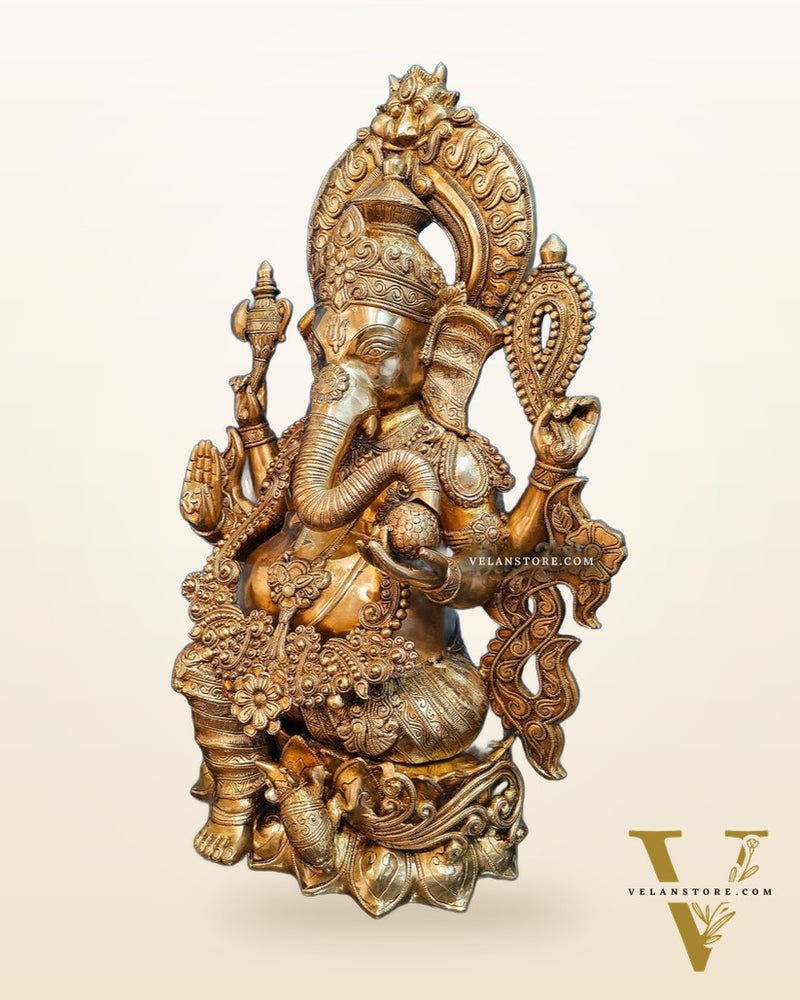 Brass Superfine Large Ganesha Statue 29 inch