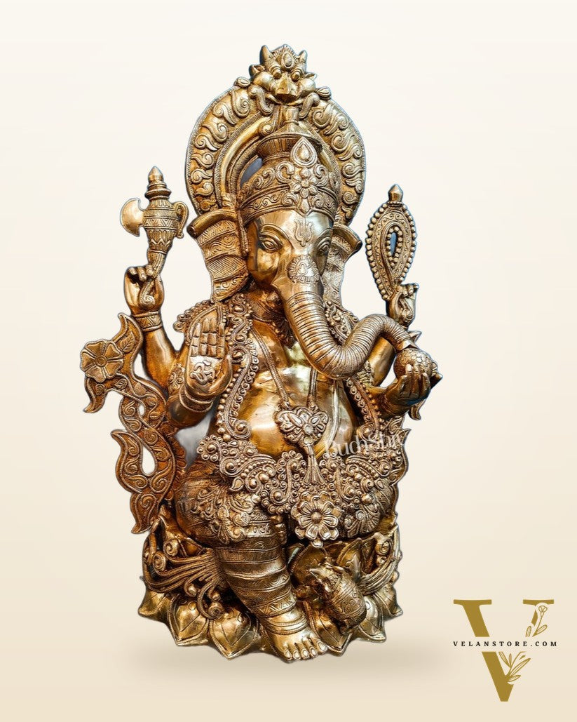 Brass Superfine Large Ganesha Statue 29 inch