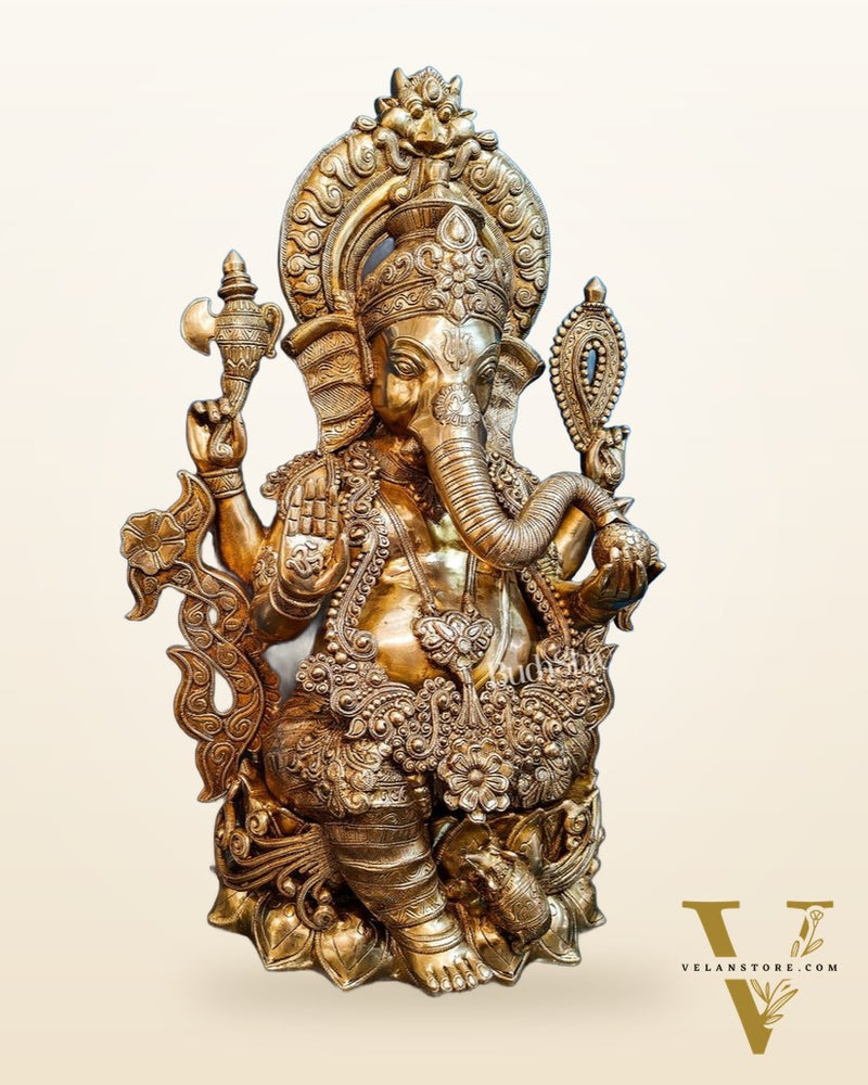 Brass Superfine Large Ganesha Statue 29 inch
