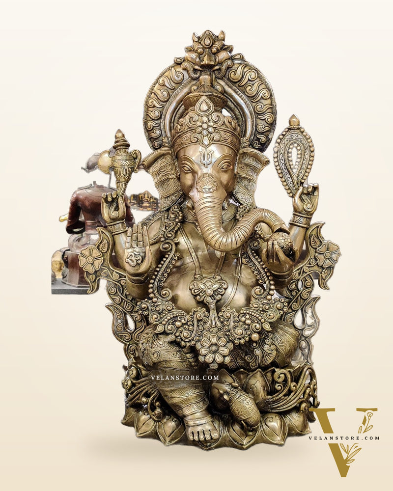 Brass Superfine Large Ganesha Statue 29 inch