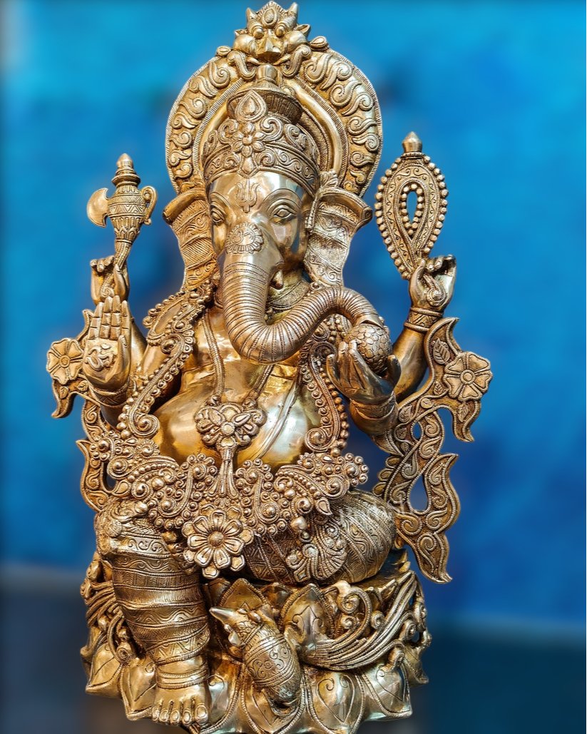 Brass Superfine Large Ganesha Statue 29 inch