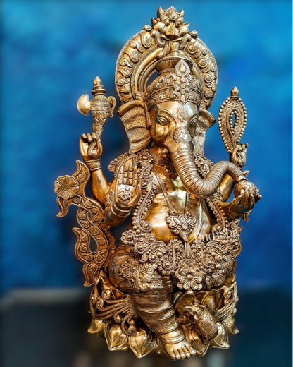 Brass Superfine Large Ganesha Statue 29 inch