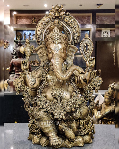 Brass Superfine Large Ganesha Statue 29 inch