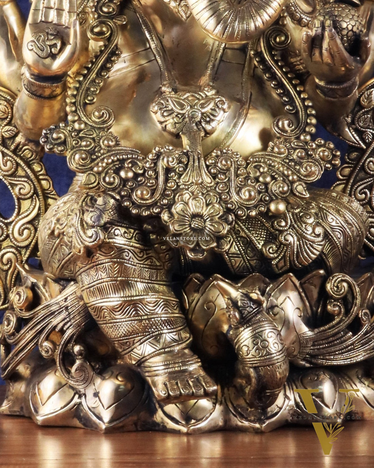 Brass Superfine Large Ganesha Statue glossy tone 29 inch