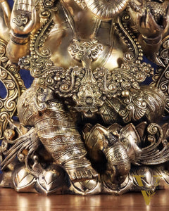 Brass Superfine Large Ganesha Statue glossy tone 29 inch