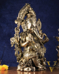 Brass Superfine Large Ganesha Statue glossy tone 29 inch