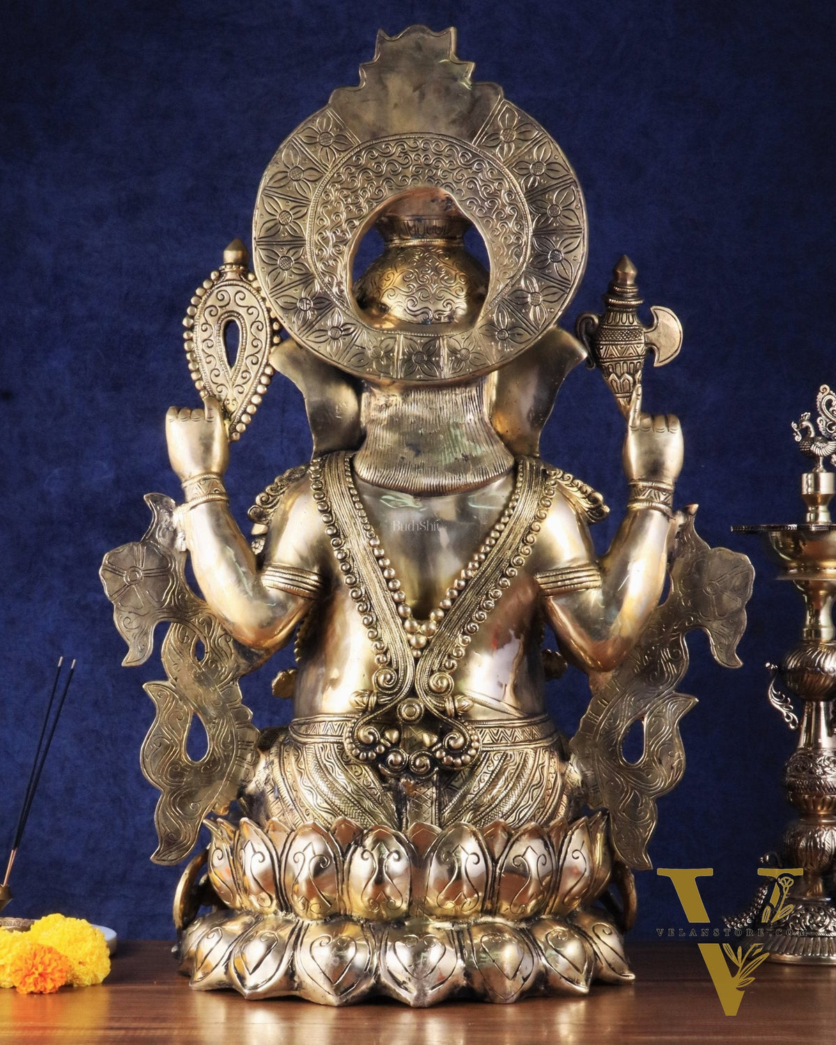 Brass Superfine Large Ganesha Statue glossy tone 29 inch