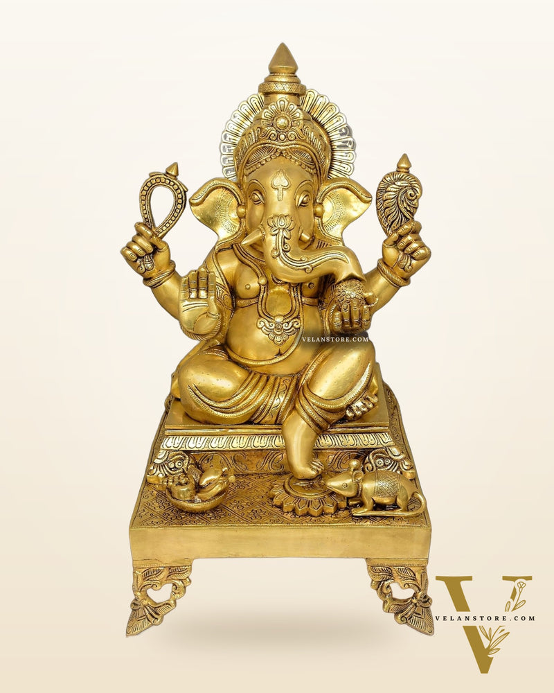 Brass Superfine Large Lord Ganesha Statue - 26"