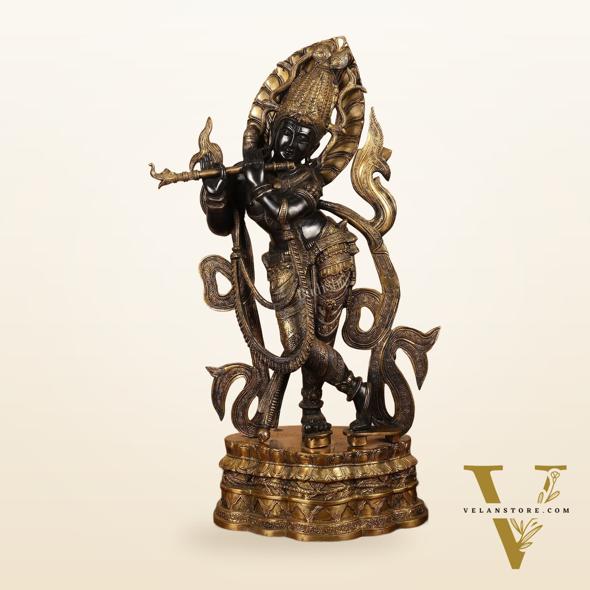 Brass Superfine Large Lord Krishna Statue - 35 inch