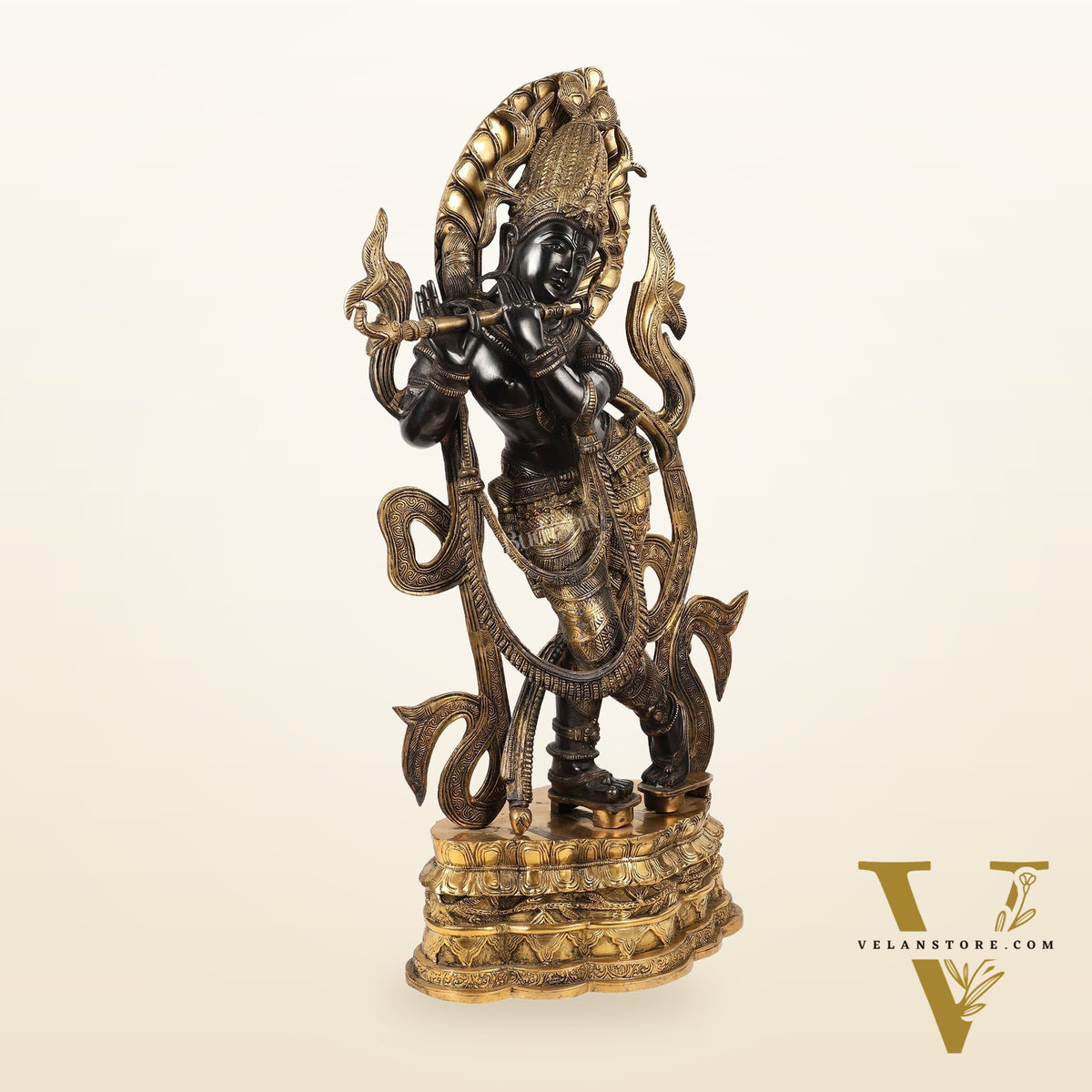 Brass Superfine Large Lord Krishna Statue - 35 inch
