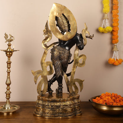 Brass Superfine Large Lord Krishna Statue - 35 inch