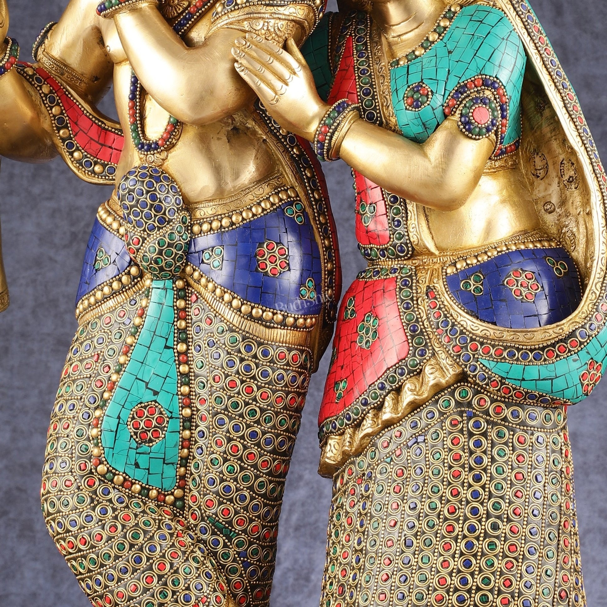 Brass Superfine Large Radha Krishna Standing Together Statue - 24"