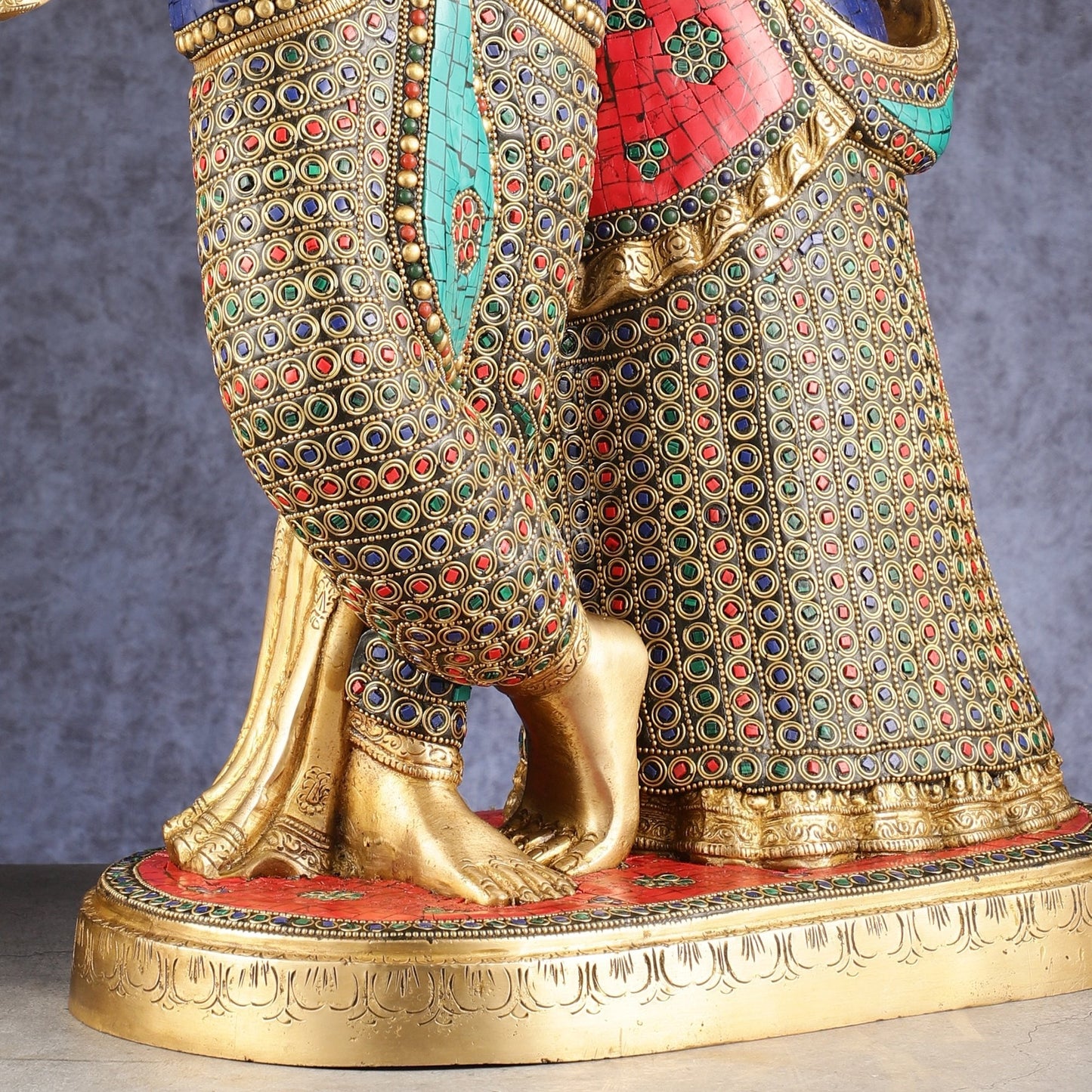 Brass Superfine Large Radha Krishna Standing Together Statue - 24"