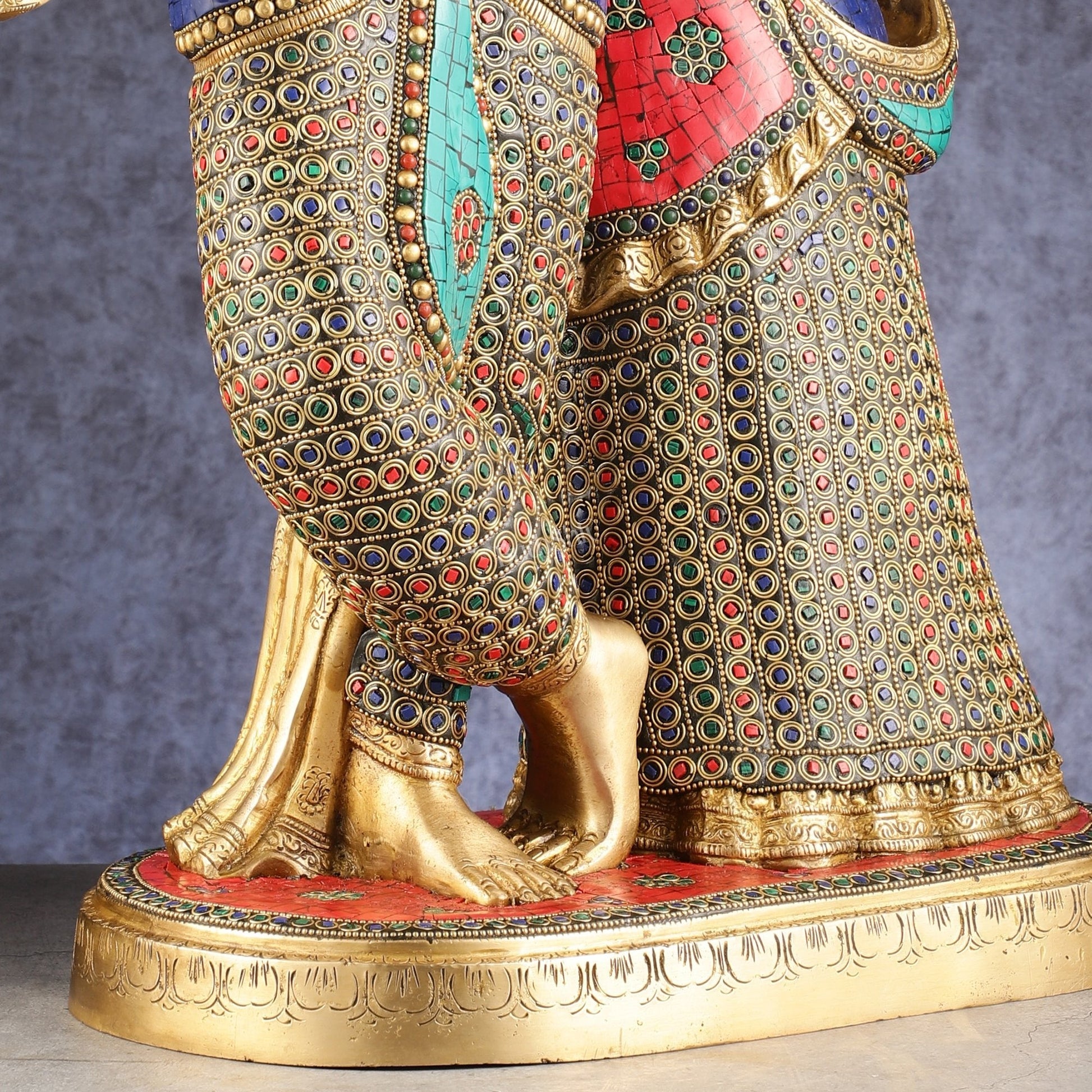 Brass Superfine Large Radha Krishna Standing Together Statue - 24"