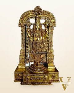 Brass superfine Large Tirupati Balaji Statue with Prabhavali 60"