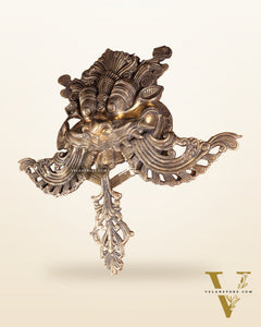 Brass Superfine Large Yali wall hanging Dragon face Nazarbattu 18" antique tone
