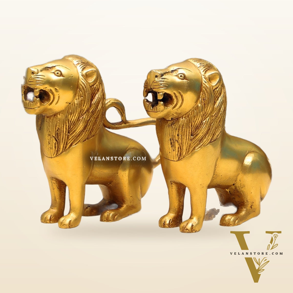 Brass Superfine Lion pair 6"