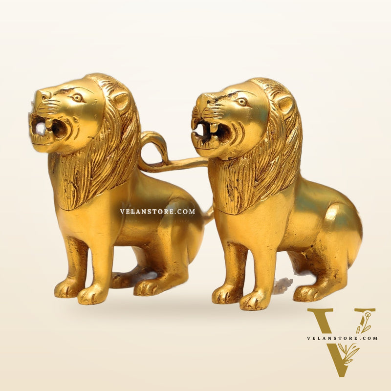 Brass Superfine Lion pair 6"