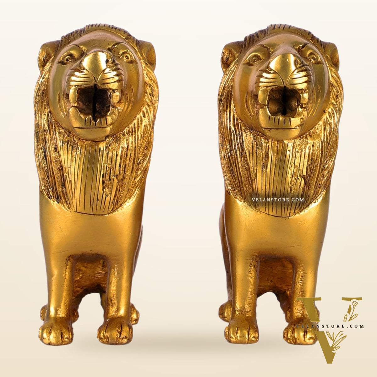 Brass Superfine Lion pair 6"