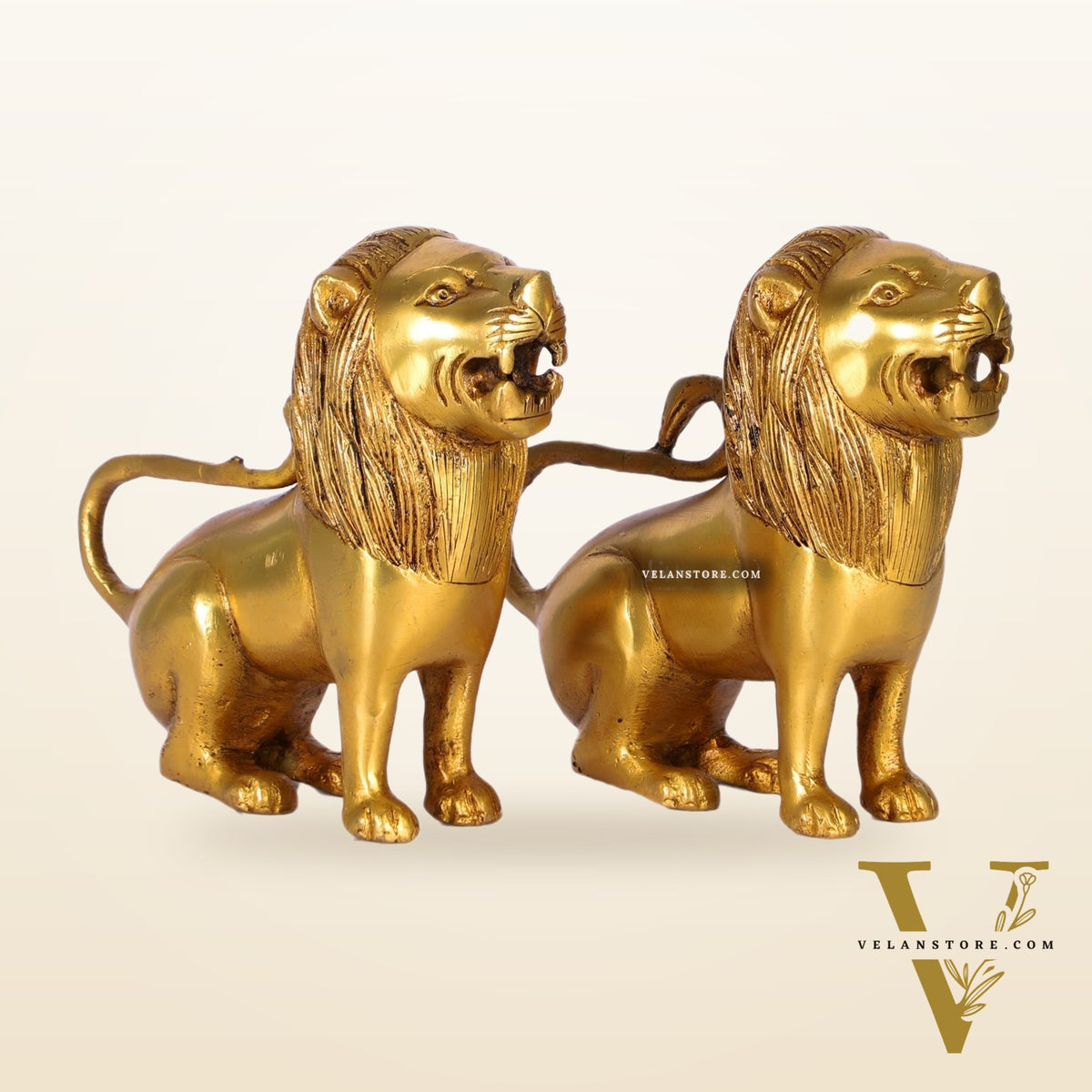 Brass Superfine Lion pair 6"