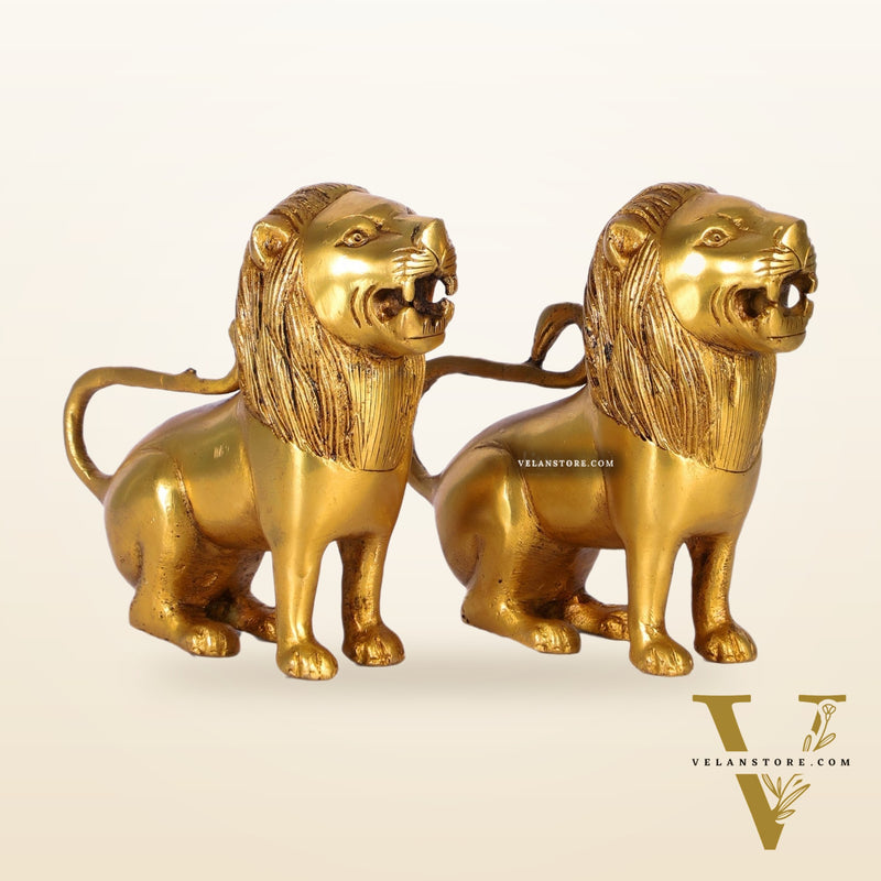 Brass Superfine Lion pair 6"