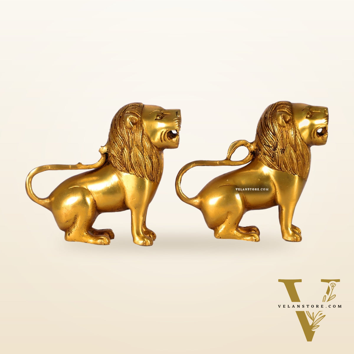 Brass Superfine Lion pair 6"