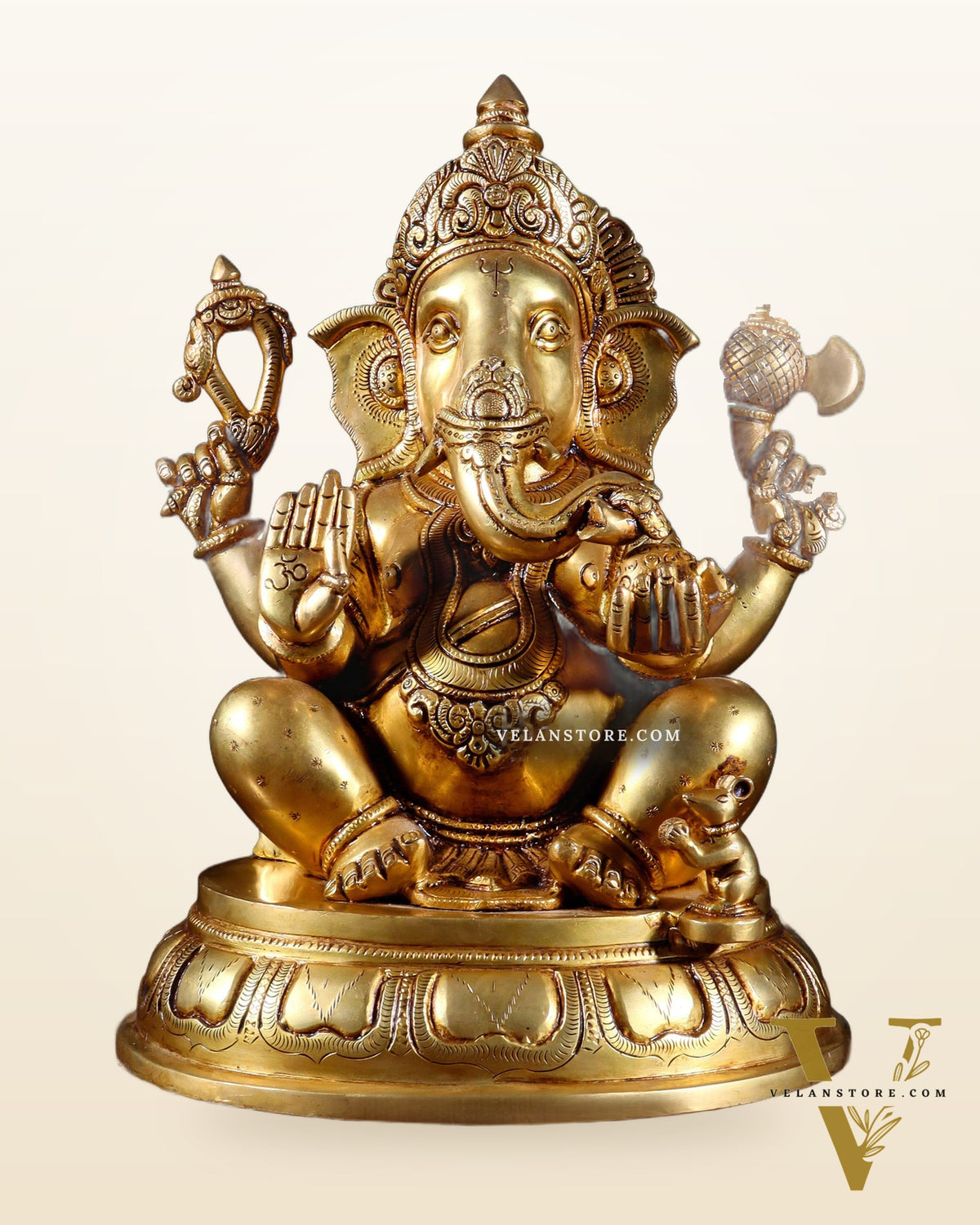 Brass Superfine Lord Ganesha Handcrafted Idol 14"