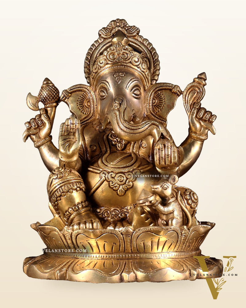 Brass Superfine Lord Ganesha Idol 10 inch