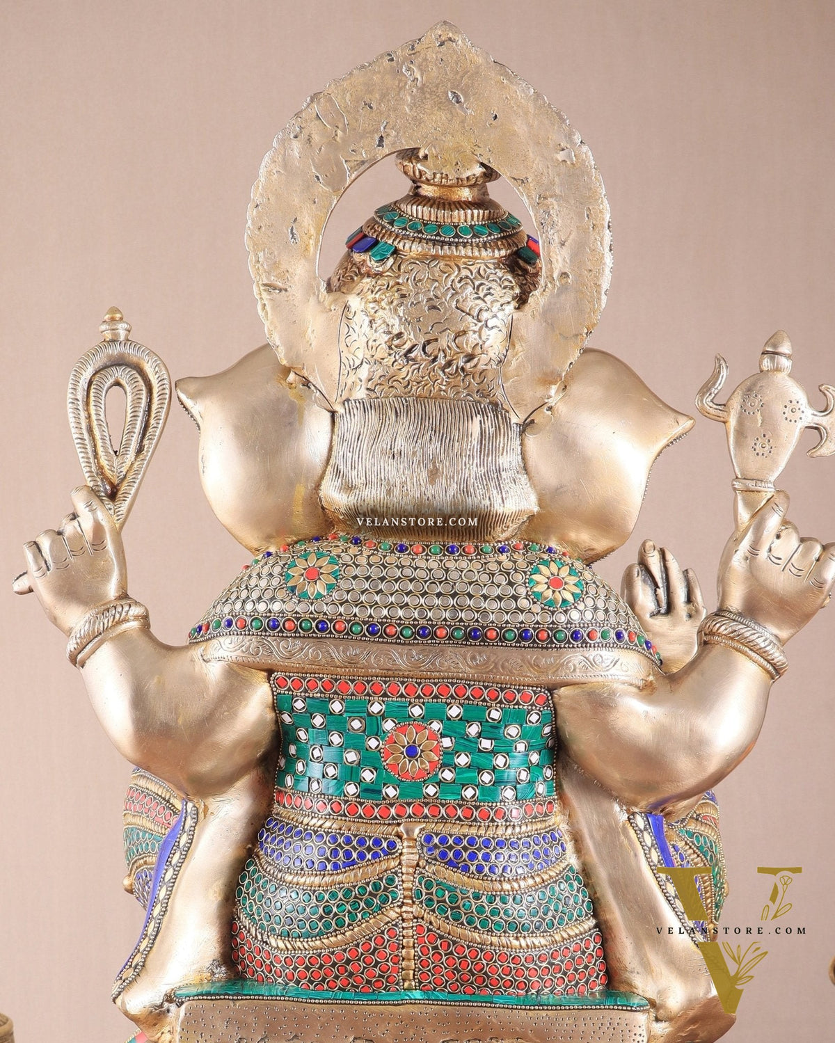 Brass Superfine Lord Ganesha Idol - 22 Inch meenakari