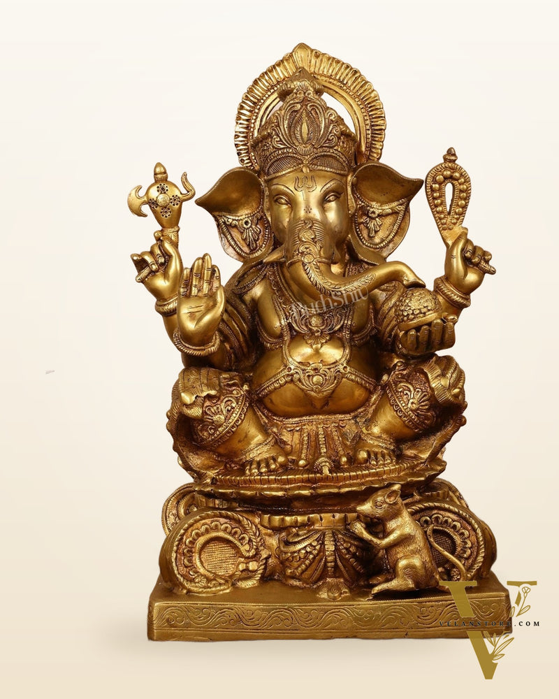Brass Superfine Lord Ganesha Idol - 22 Inch