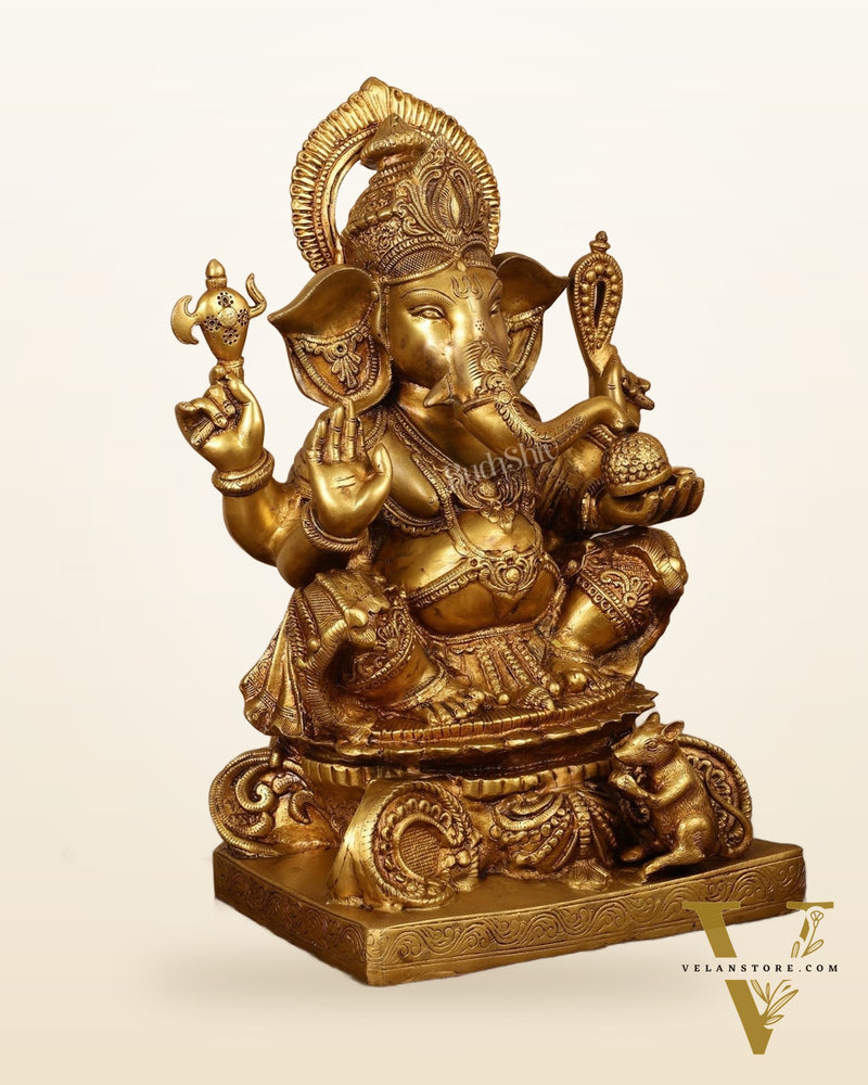 Brass Superfine Lord Ganesha Idol - 22 Inch